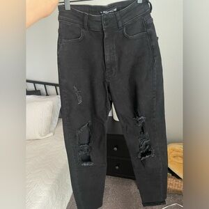 FITJEANS straight leg ripped black jeans